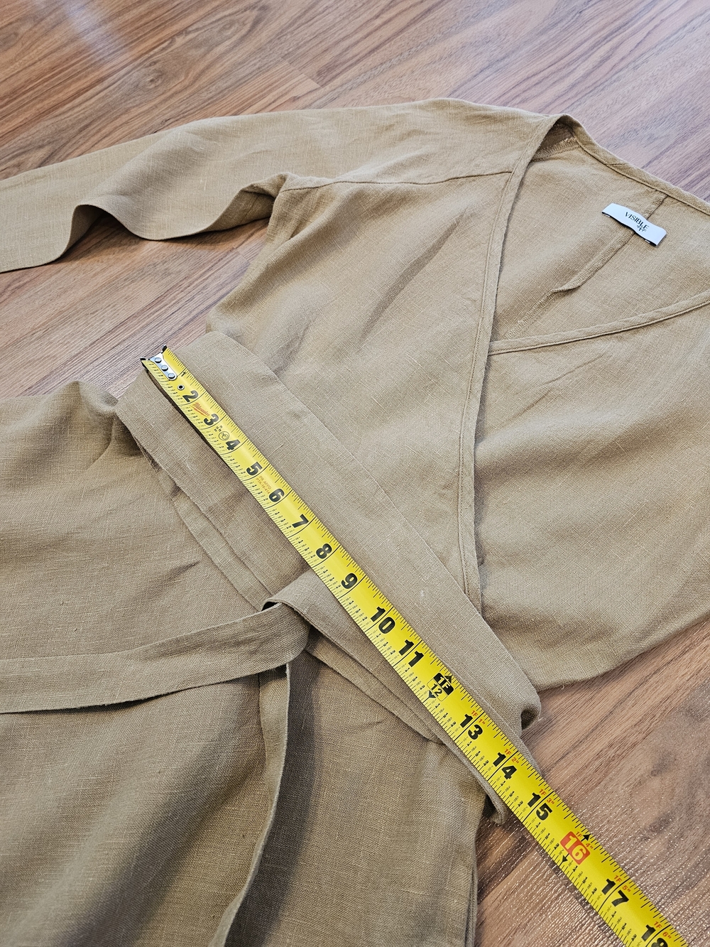 Handsewn Heavyweight Midi Linen Wrap Style Dress Made By VisibleArt On Etsy S: M - Picture 9 of 16